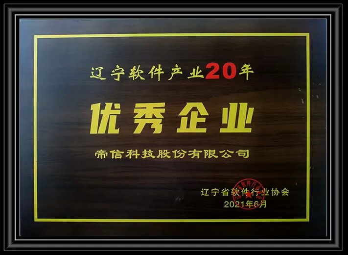 遼寧軟件企業20年優秀企業